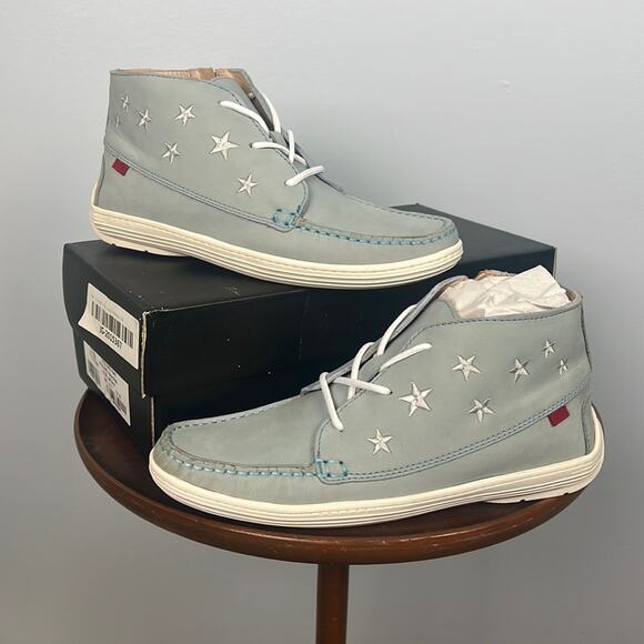 Marc Joseph Houston leather Bootie blue with embroidered stars size 5 - Picture 1 of 9